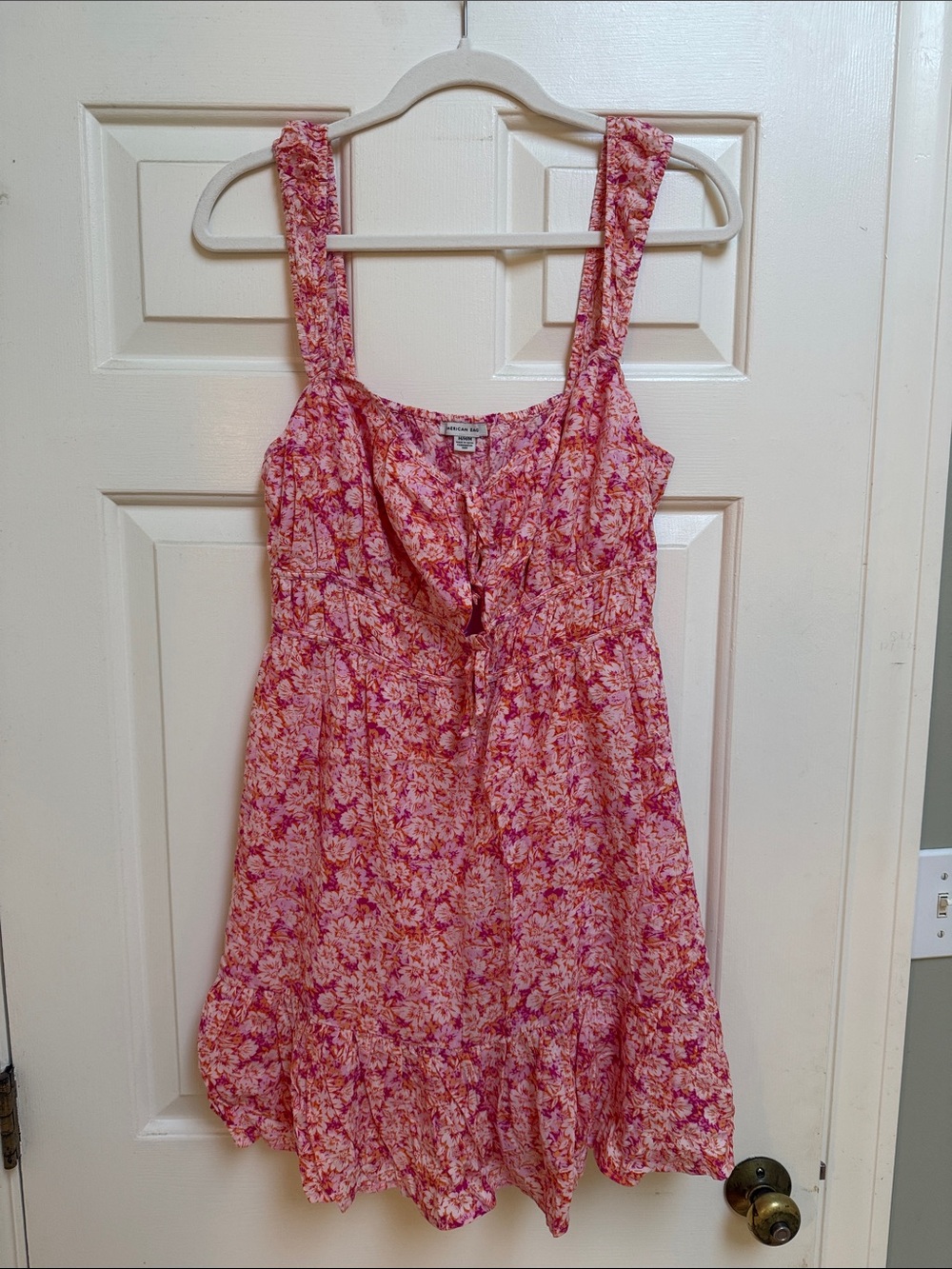 American Eagle Outfitters Pink and Orange Floral Sundress Sz M